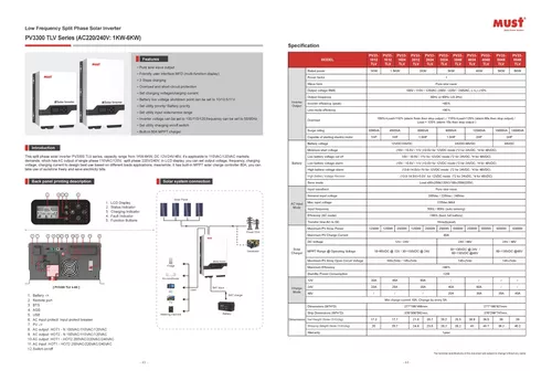 INVERSOR HIBRIDO MUST 3000W 24V MUST 